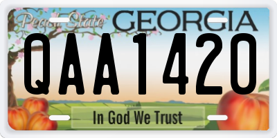 GA license plate QAA1420