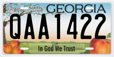 GA license plate QAA1422
