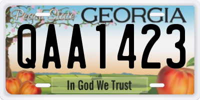 GA license plate QAA1423