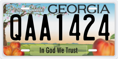 GA license plate QAA1424