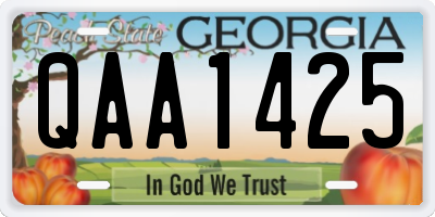 GA license plate QAA1425