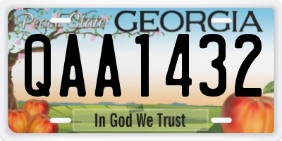 GA license plate QAA1432