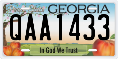 GA license plate QAA1433