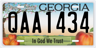 GA license plate QAA1434