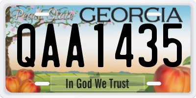 GA license plate QAA1435