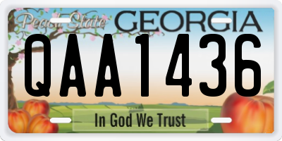 GA license plate QAA1436