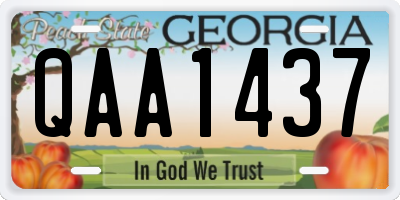 GA license plate QAA1437
