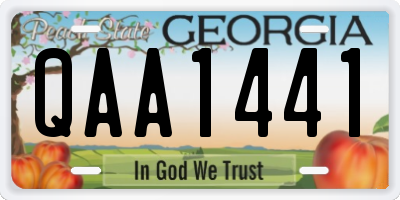 GA license plate QAA1441