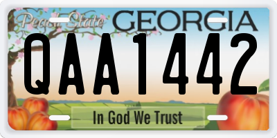 GA license plate QAA1442