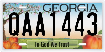 GA license plate QAA1443
