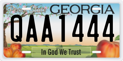 GA license plate QAA1444