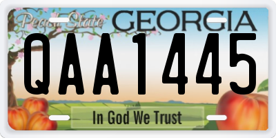 GA license plate QAA1445