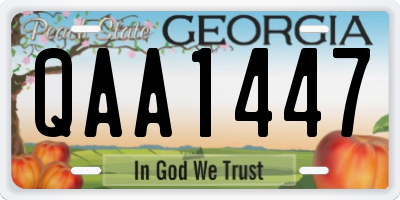GA license plate QAA1447