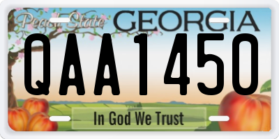 GA license plate QAA1450
