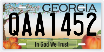 GA license plate QAA1452