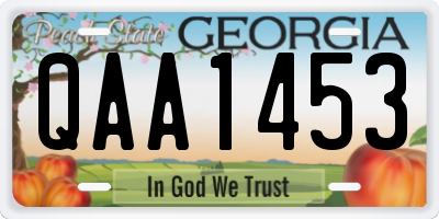 GA license plate QAA1453