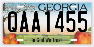 GA license plate QAA1455