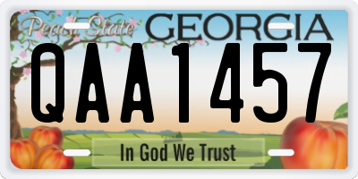 GA license plate QAA1457