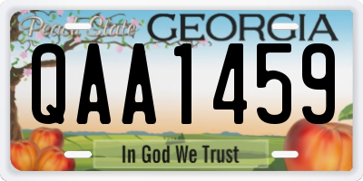 GA license plate QAA1459
