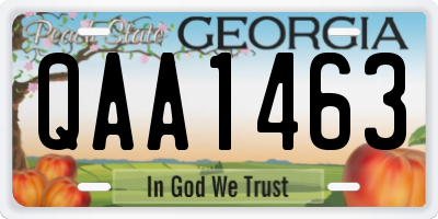 GA license plate QAA1463