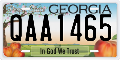 GA license plate QAA1465