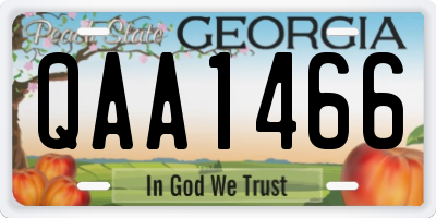 GA license plate QAA1466