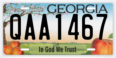 GA license plate QAA1467