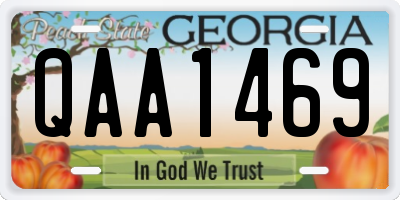 GA license plate QAA1469