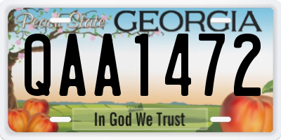 GA license plate QAA1472