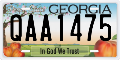 GA license plate QAA1475