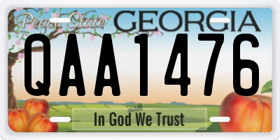 GA license plate QAA1476