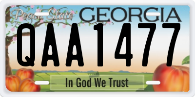 GA license plate QAA1477