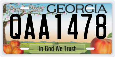 GA license plate QAA1478