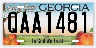 GA license plate QAA1481