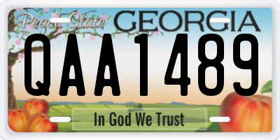 GA license plate QAA1489
