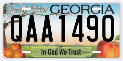 GA license plate QAA1490