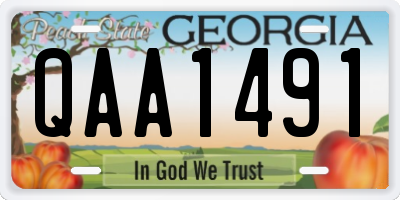 GA license plate QAA1491