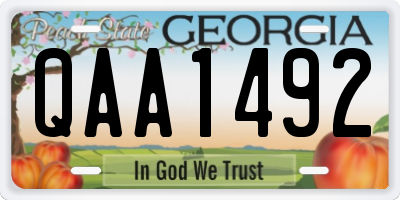 GA license plate QAA1492