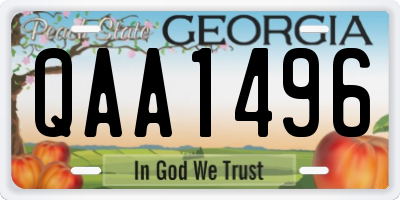 GA license plate QAA1496
