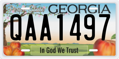 GA license plate QAA1497