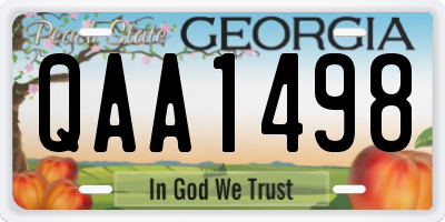 GA license plate QAA1498