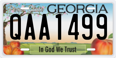 GA license plate QAA1499