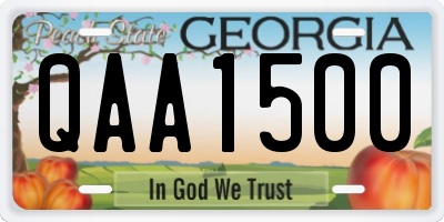 GA license plate QAA1500
