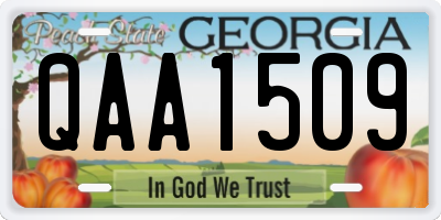 GA license plate QAA1509