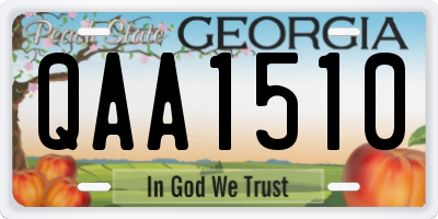 GA license plate QAA1510