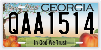 GA license plate QAA1514
