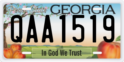 GA license plate QAA1519