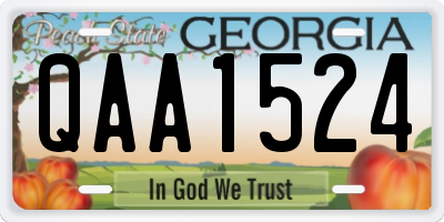 GA license plate QAA1524