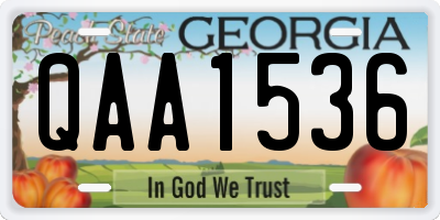 GA license plate QAA1536