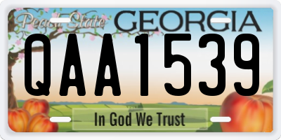 GA license plate QAA1539